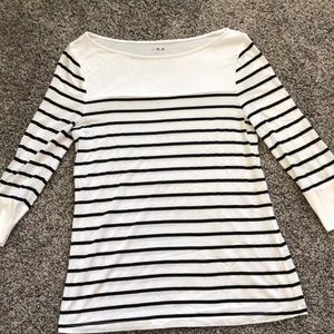 3/4 sleeve striped tee